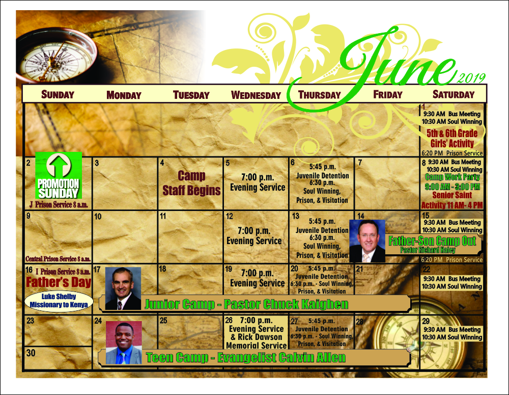 June calendar June calendar