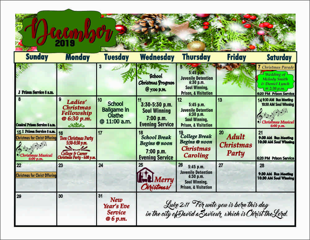 Calendar Events Heritage Baptist Church