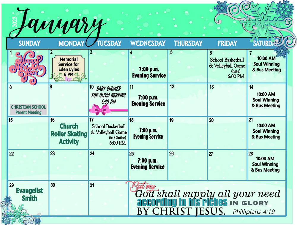 Calendar & Events | Heritage Baptist Church