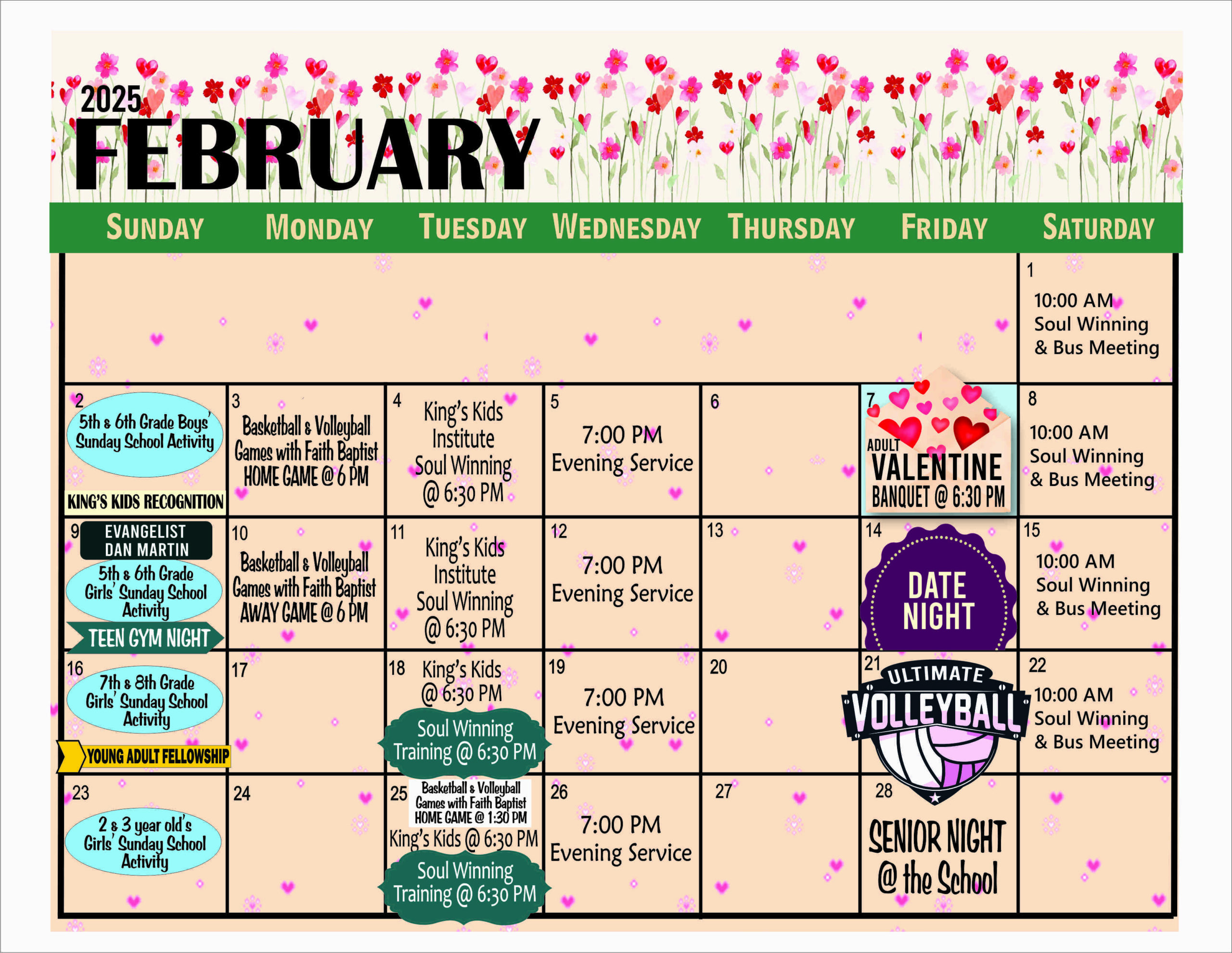 February calendar