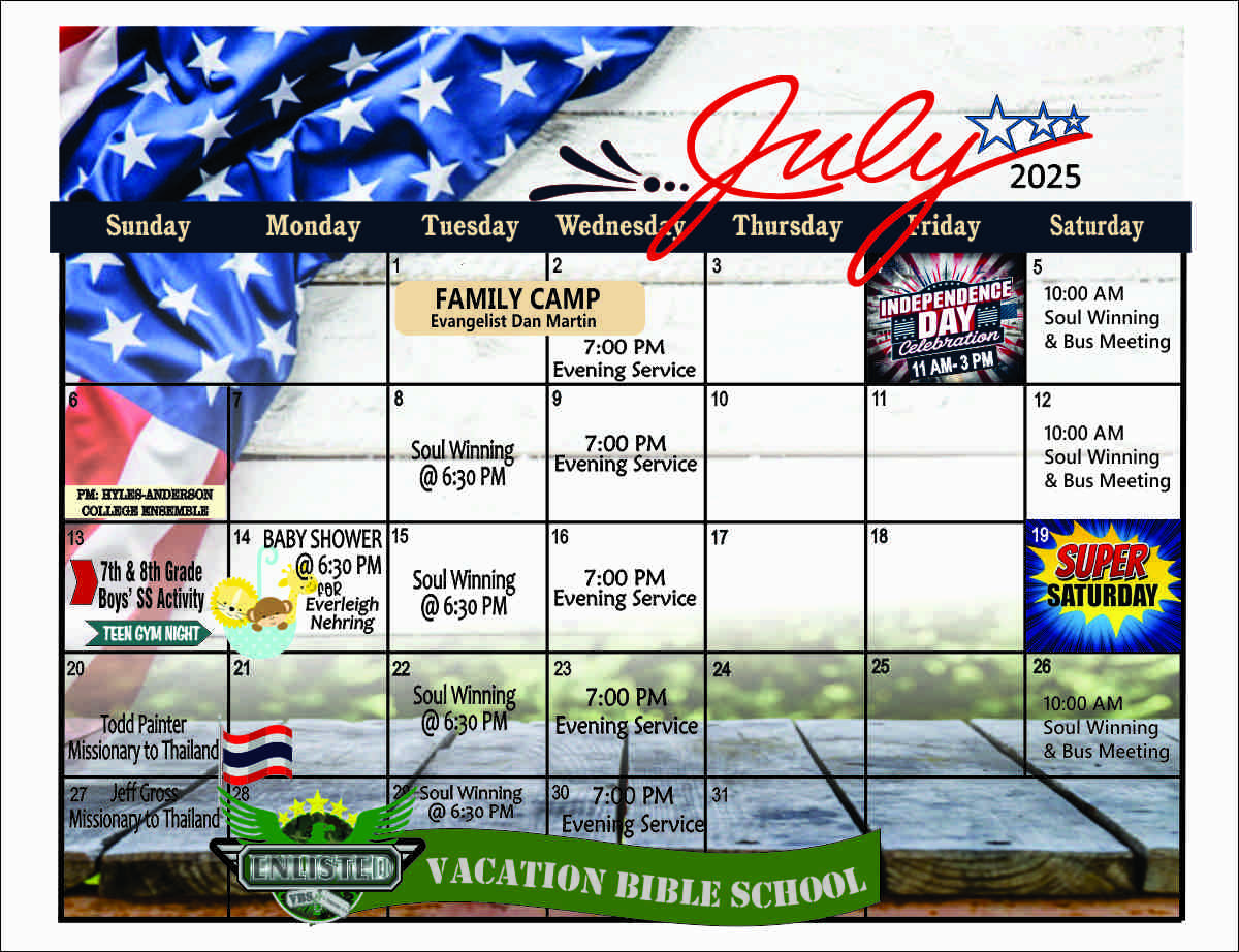 July Calendar
