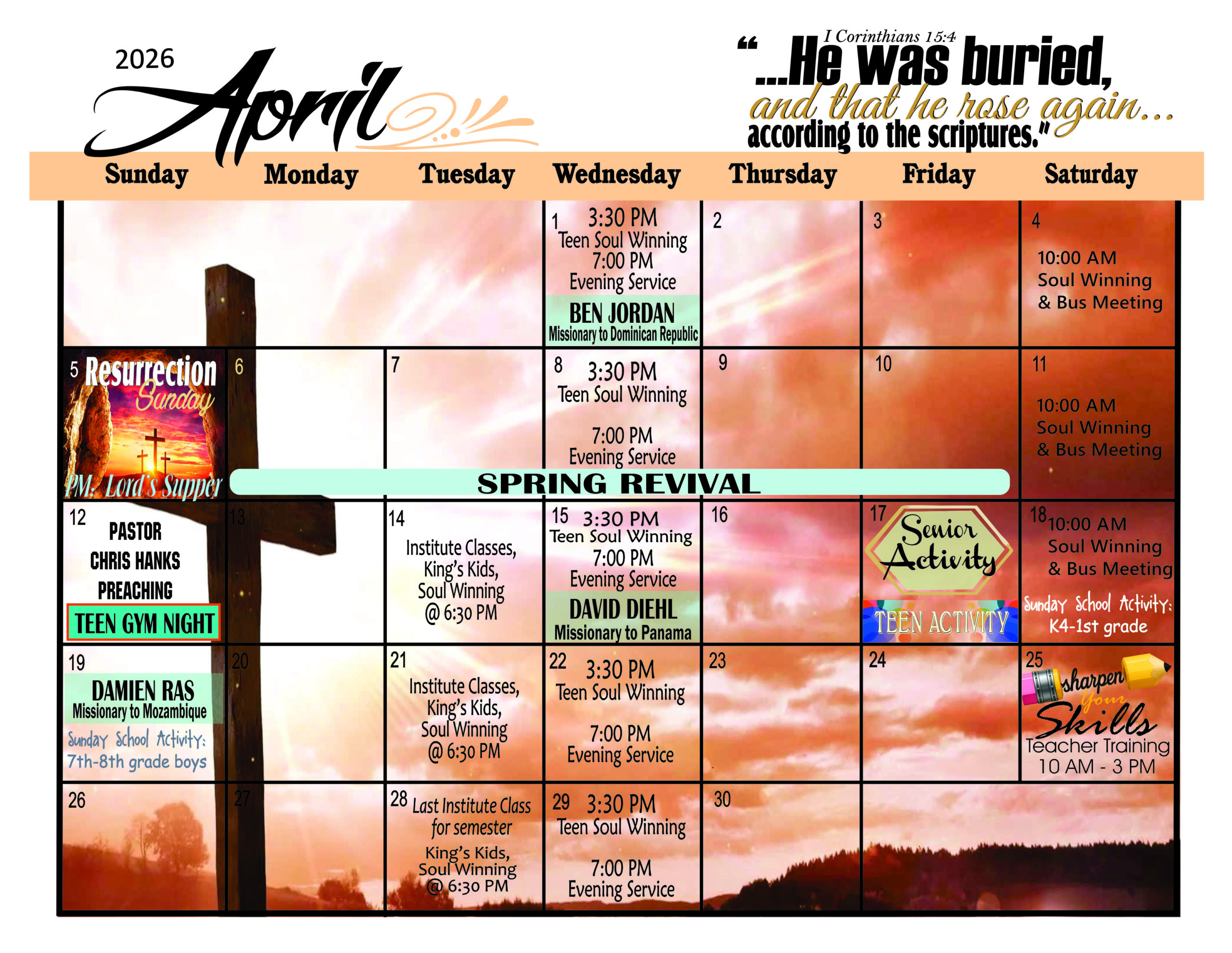 April calendar